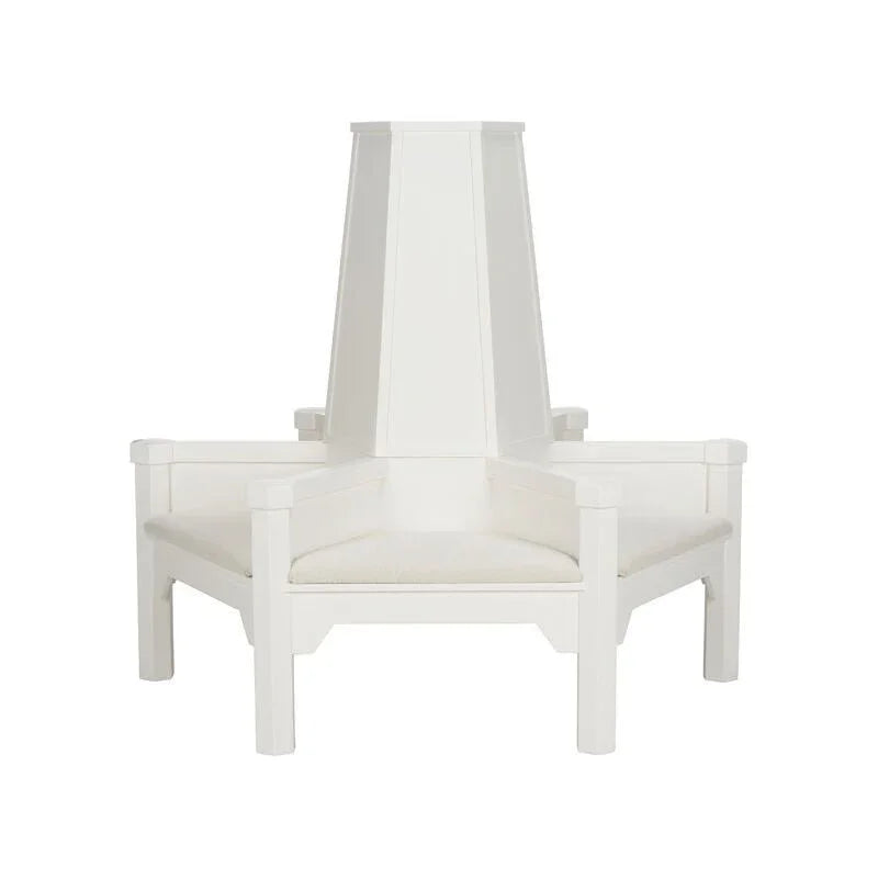 Saratoga High Central Pillar White Settee - LOOMLAN - Chelsea House - Bedroom Benches