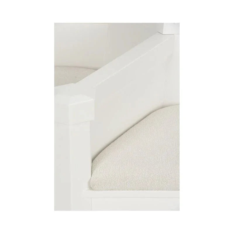 Saratoga High Central Pillar White Settee - LOOMLAN - Chelsea House - Bedroom Benches