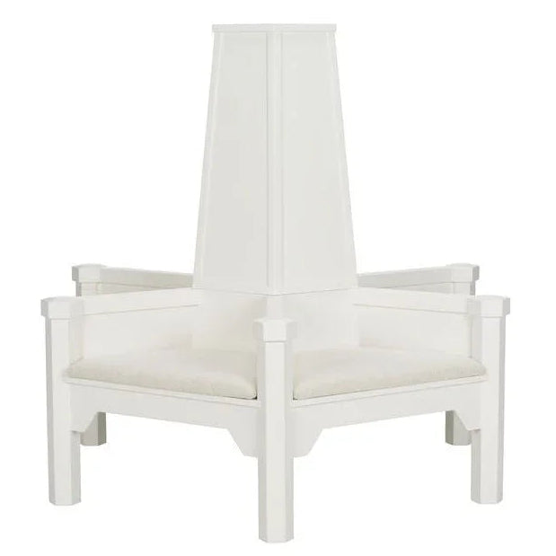 Saratoga High Central Pillar White Settee - LOOMLAN - Chelsea House - Bedroom Benches