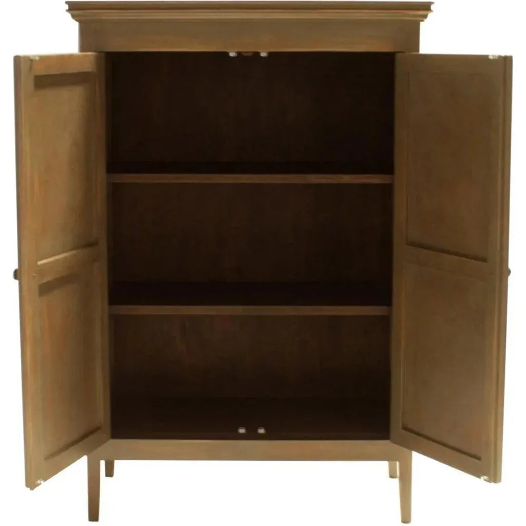 Solid Wood Armoire Sardinia Natural Brown - LOOMLAN - Peninsula Home - Sideboards