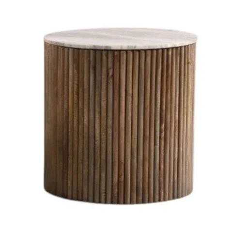 Sarnelle Marble Top Storage Lamp Table