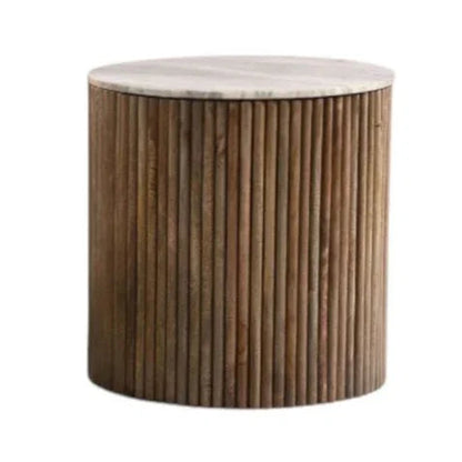 Sarnelle Marble Top Storage Lamp Table