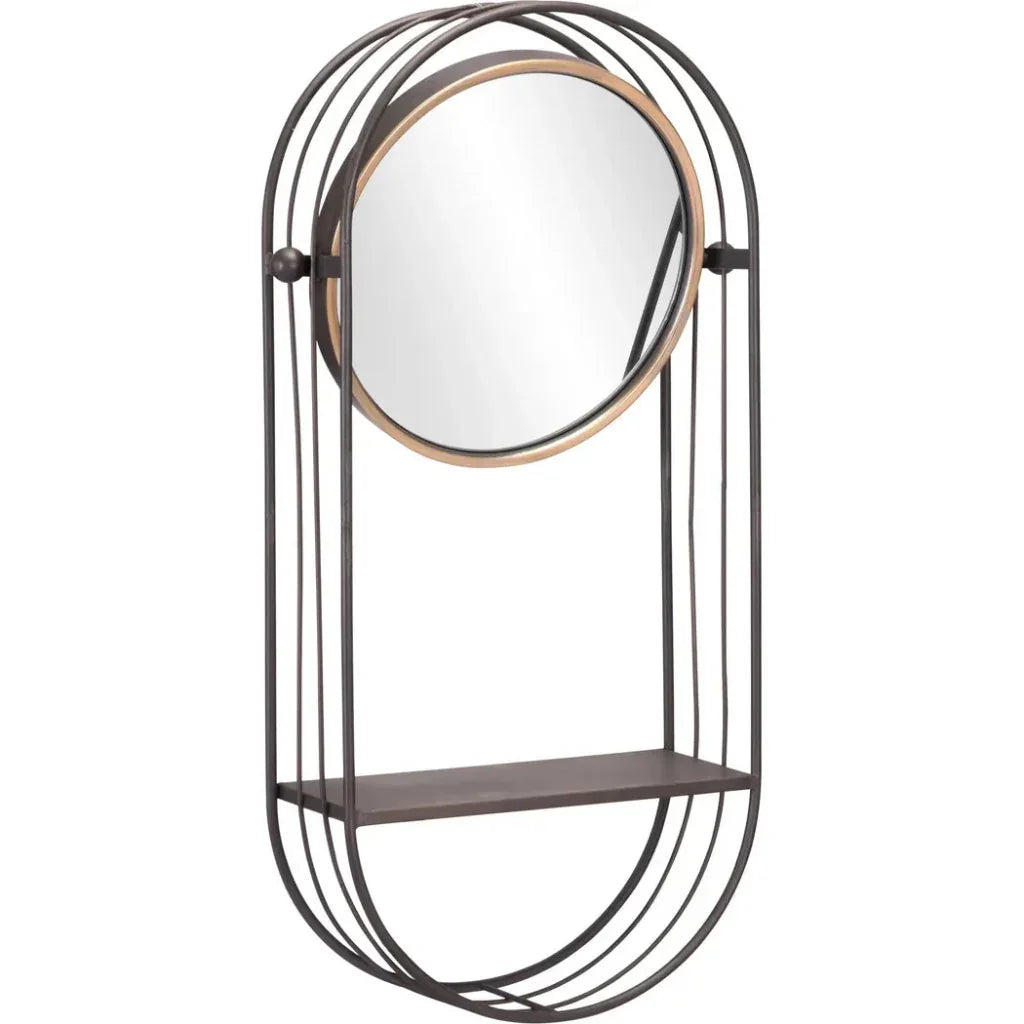 Saroni Mirror Shelf Gray - LOOMLAN - Zuo Modern - Wall Shelves & Ledgers