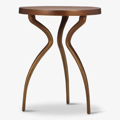 Sarp Aluminum Round End Table - LOOMLAN - Urbia - Side Tables