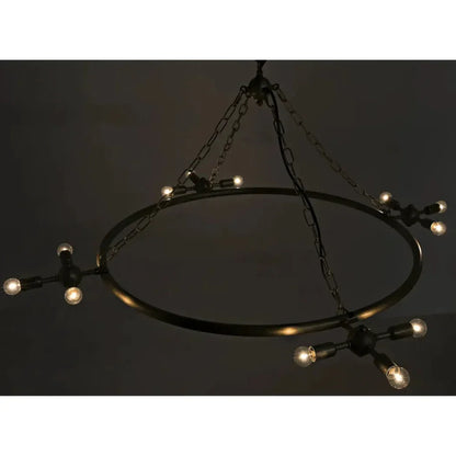 Sasha Metal Chandelier With Brass Finish - LOOMLAN - Noir - Chandeliers