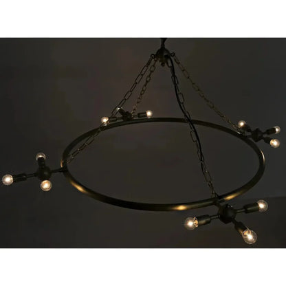 Sasha Metal Chandelier With Brass Finish - LOOMLAN - Noir - Chandeliers