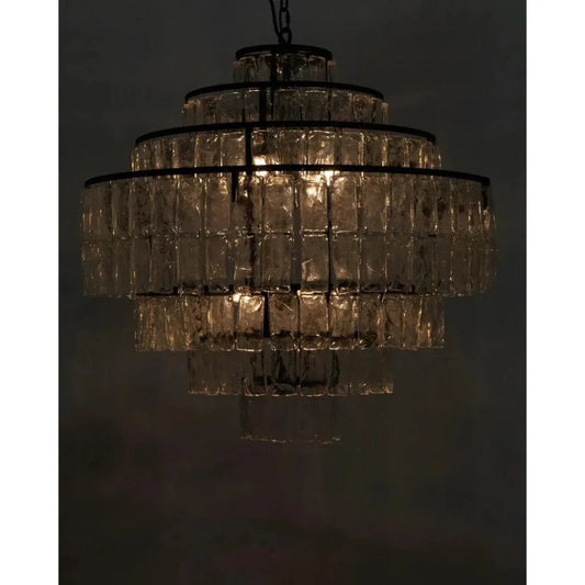 Satellite Black Steel and Glass Chandelier - LOOMLAN - Noir - Chandeliers