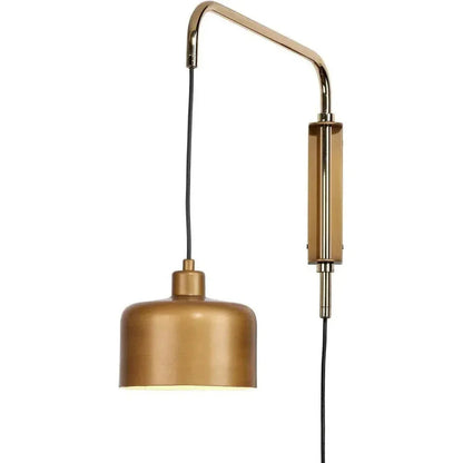 Satin Brass Jeno Swing Arm Wall Sconce Small - LOOMLAN - Jamie Young - Wall Sconces