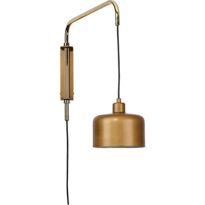 Satin Brass Jeno Swing Arm Wall Sconce Small - LOOMLAN - Jamie Young - Wall Sconces