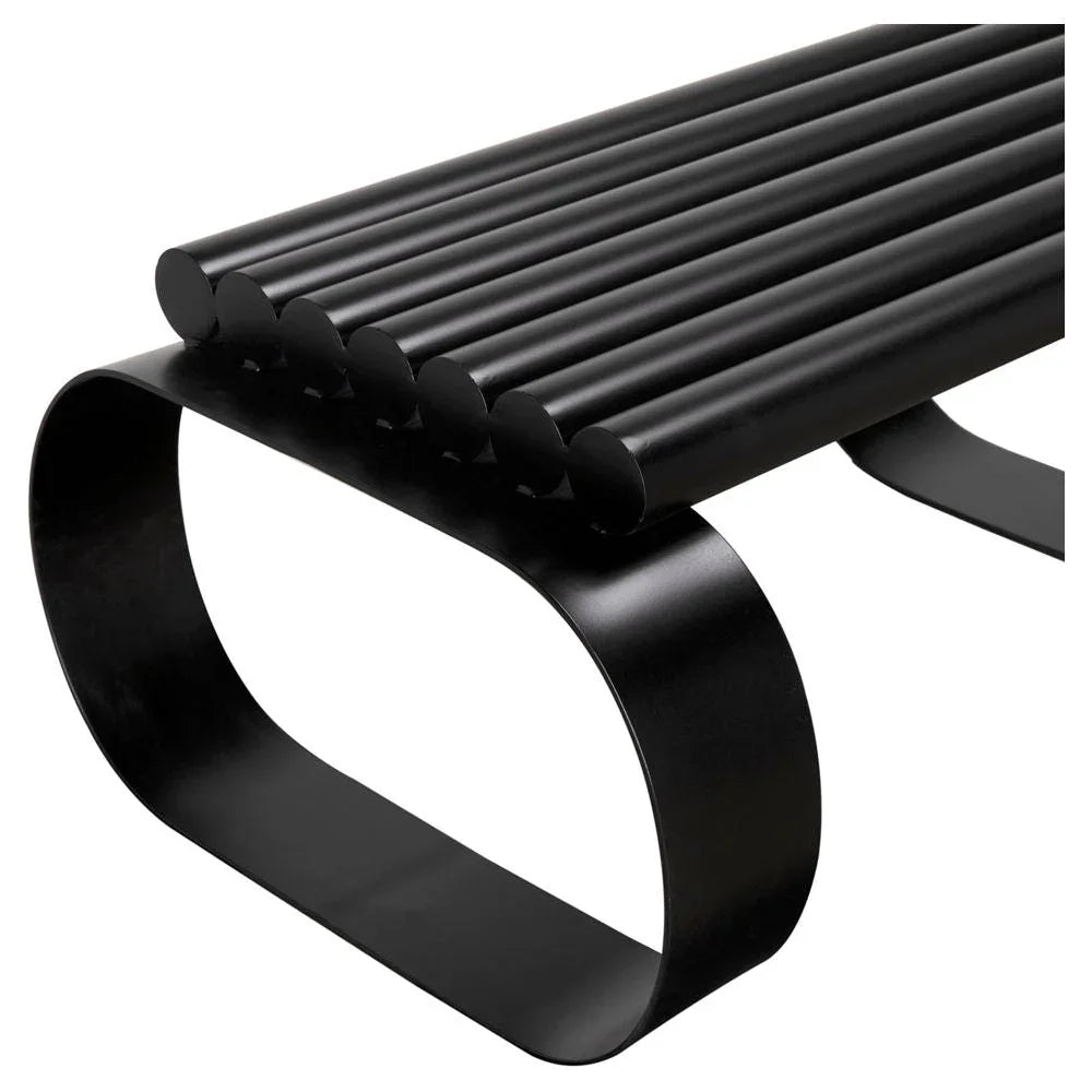 Satish Industrial Steel Black Bedroom Bench - LOOMLAN - Noir - Bedroom Benches