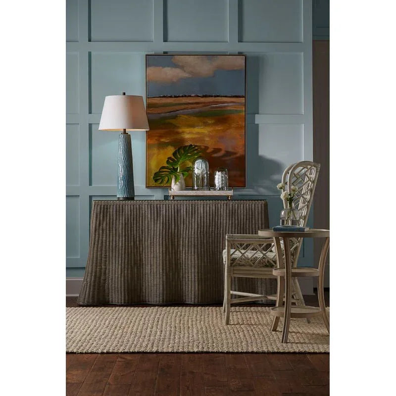 Savannah Natural Wicker Covered Console Table - LOOMLAN - Wildwood - Console Tables