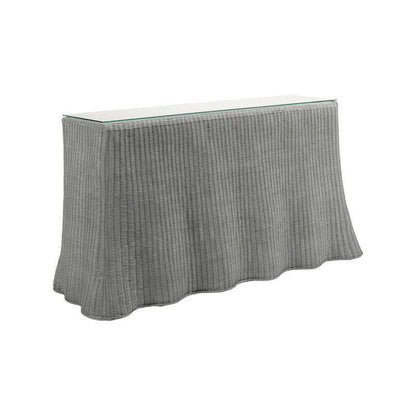 Savannah Natural Wicker Covered Console Table - LOOMLAN - Wildwood - Console Tables