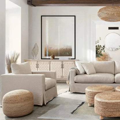 Savannah Slip - Cover Chair Sand Natural Linen - LOOMLAN - Diamond Sofa - Sofas & Loveseats