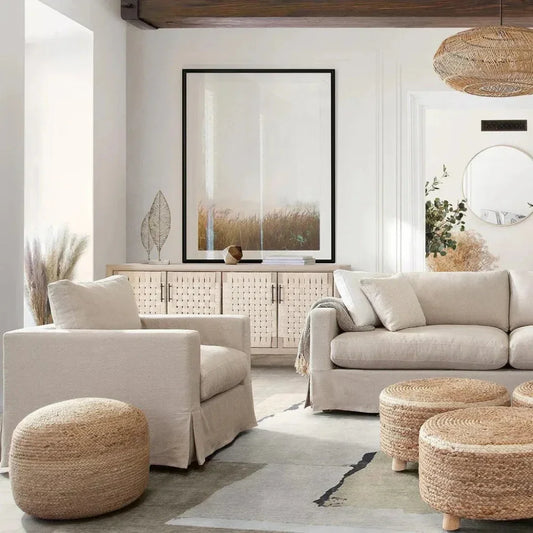 Savannah Slip - Cover Chair Sand Natural Linen - LOOMLAN - Diamond Sofa - Sofas & Loveseats