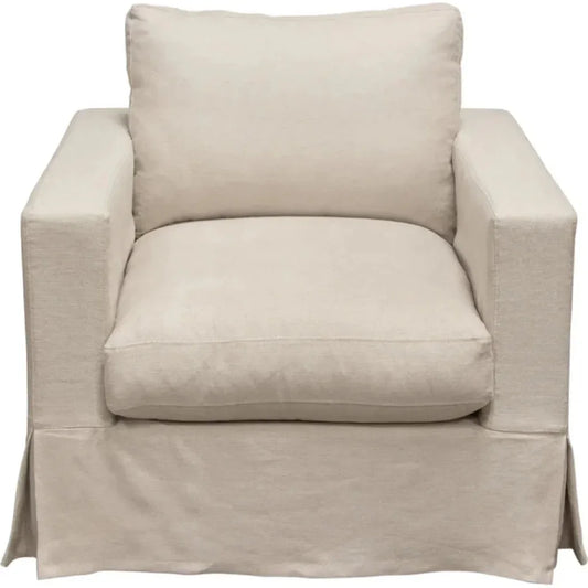 Savannah Slip - Cover Chair Sand Natural Linen - LOOMLAN - Diamond Sofa - Sofas & Loveseats