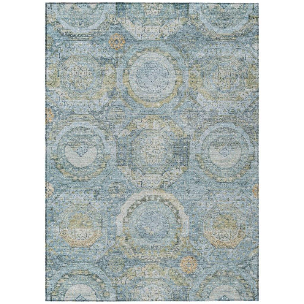 Savarna Blue Washable Indoor - Outdoor Rug - LOOMLAN - LOOMLAN Rugs - Outdoor Rugs