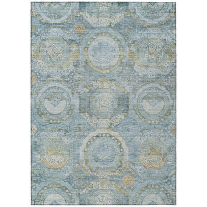 Savarna Blue Washable Indoor - Outdoor Rug - LOOMLAN - LOOMLAN Rugs - Outdoor Rugs