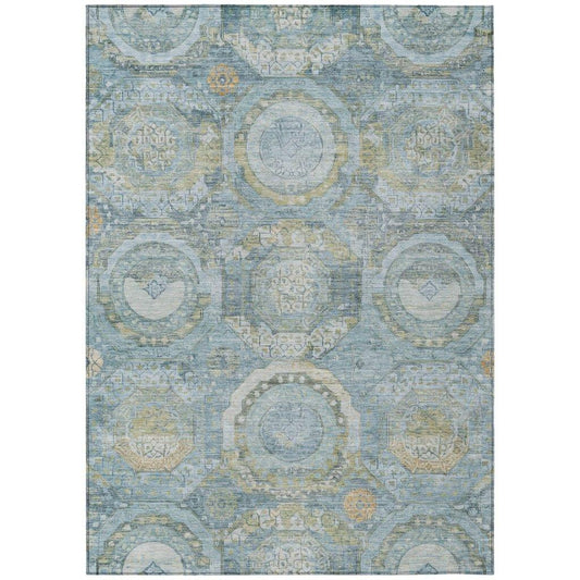 Savarna Blue Washable Indoor - Outdoor Rug - LOOMLAN - LOOMLAN Rugs - Outdoor Rugs