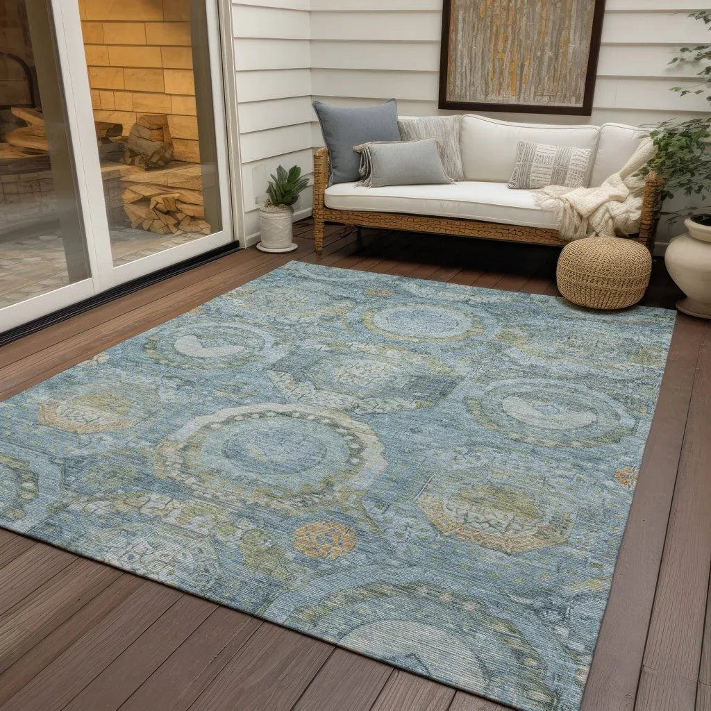 Savarna Blue Washable Indoor - Outdoor Rug - LOOMLAN - LOOMLAN Rugs - Outdoor Rugs
