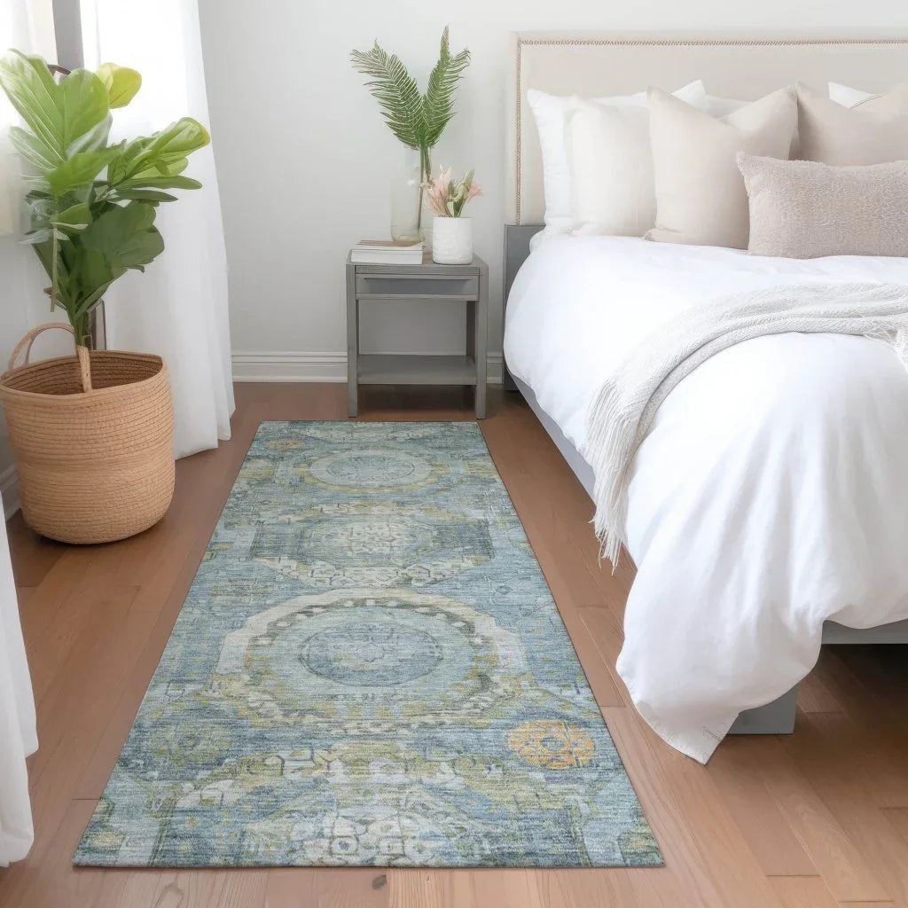 Savarna Blue Washable Indoor - Outdoor Rug - LOOMLAN - LOOMLAN Rugs - Outdoor Rugs