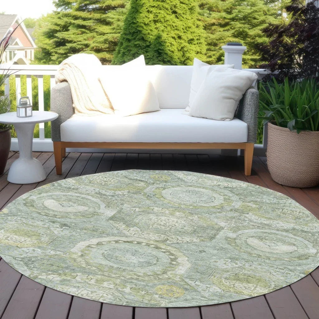 Savarna Green Washable Indoor - Outdoor Rug - LOOMLAN - LOOMLAN Rugs - Outdoor Rugs