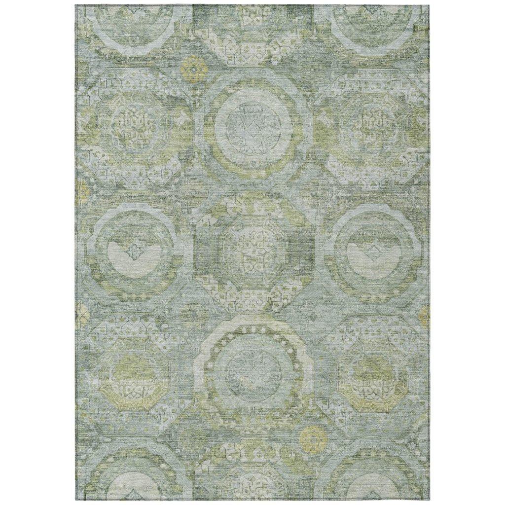 Savarna Green Washable Indoor - Outdoor Rug - LOOMLAN - LOOMLAN Rugs - Outdoor Rugs
