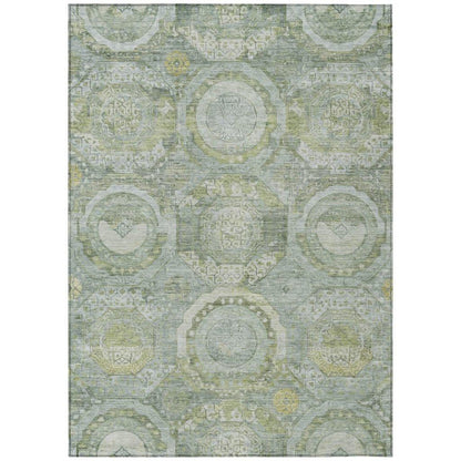 Savarna Green Washable Indoor - Outdoor Rug - LOOMLAN - LOOMLAN Rugs - Outdoor Rugs