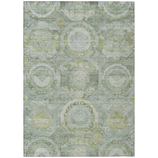 Savarna Green Washable Indoor - Outdoor Rug - LOOMLAN - LOOMLAN Rugs - Outdoor Rugs