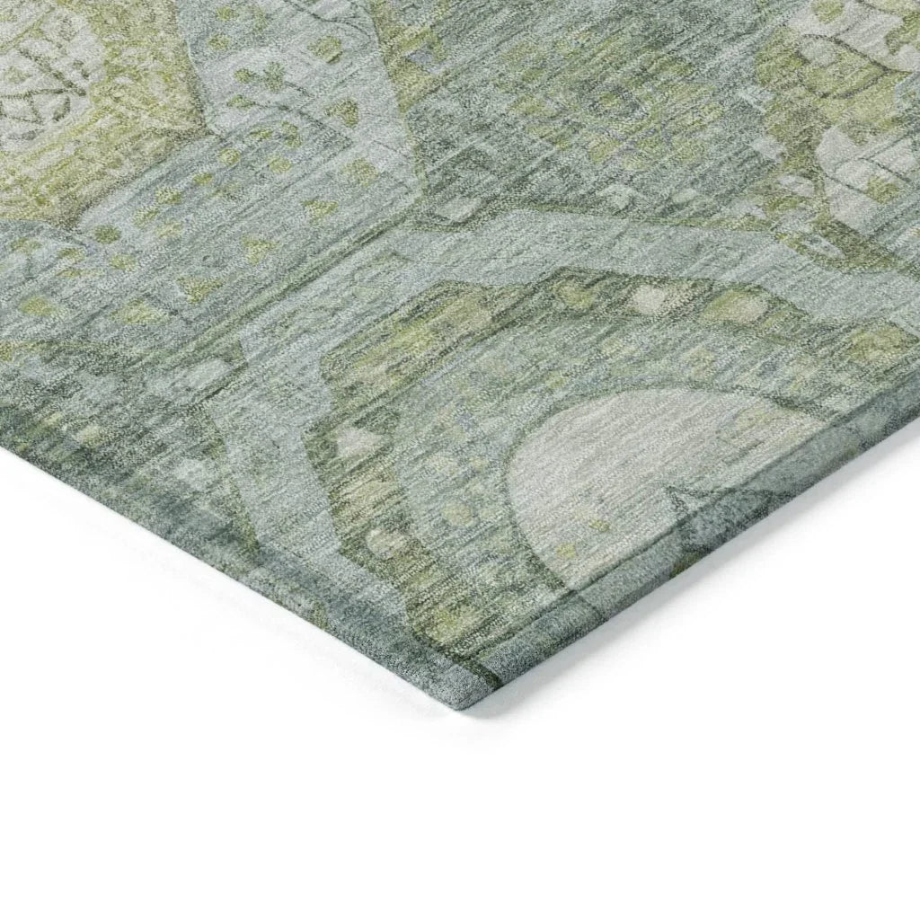 Savarna Green Washable Indoor - Outdoor Rug - LOOMLAN - LOOMLAN Rugs - Outdoor Rugs