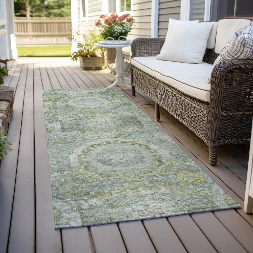 Savarna Green Washable Indoor - Outdoor Rug - LOOMLAN - LOOMLAN Rugs - Outdoor Rugs