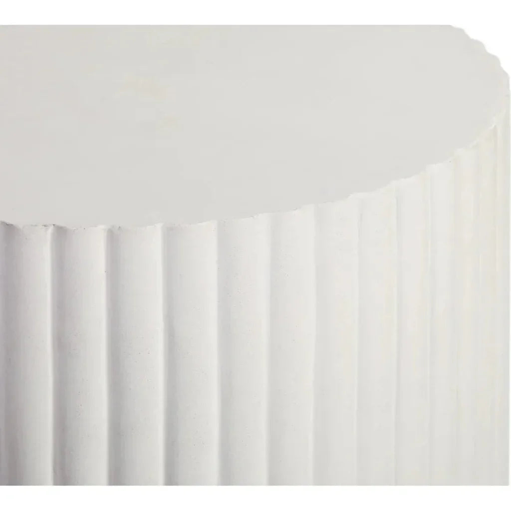 Scallop Accent Table Tall - White Outdoor End Table - LOOMLAN - Seasonal Living - Outdoor Side Tables