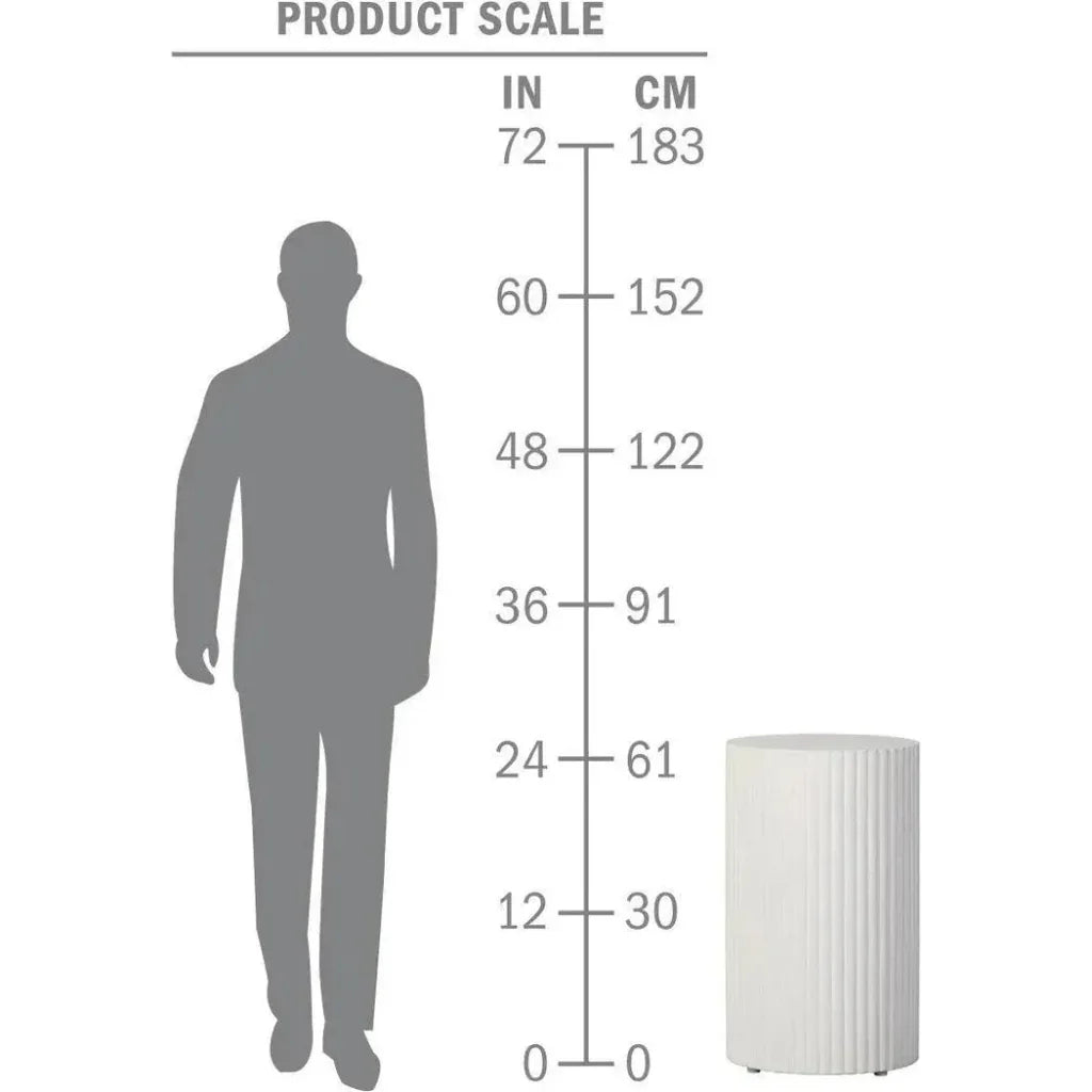 Scallop Accent Table Tall - White Outdoor End Table - LOOMLAN - Seasonal Living - Outdoor Side Tables