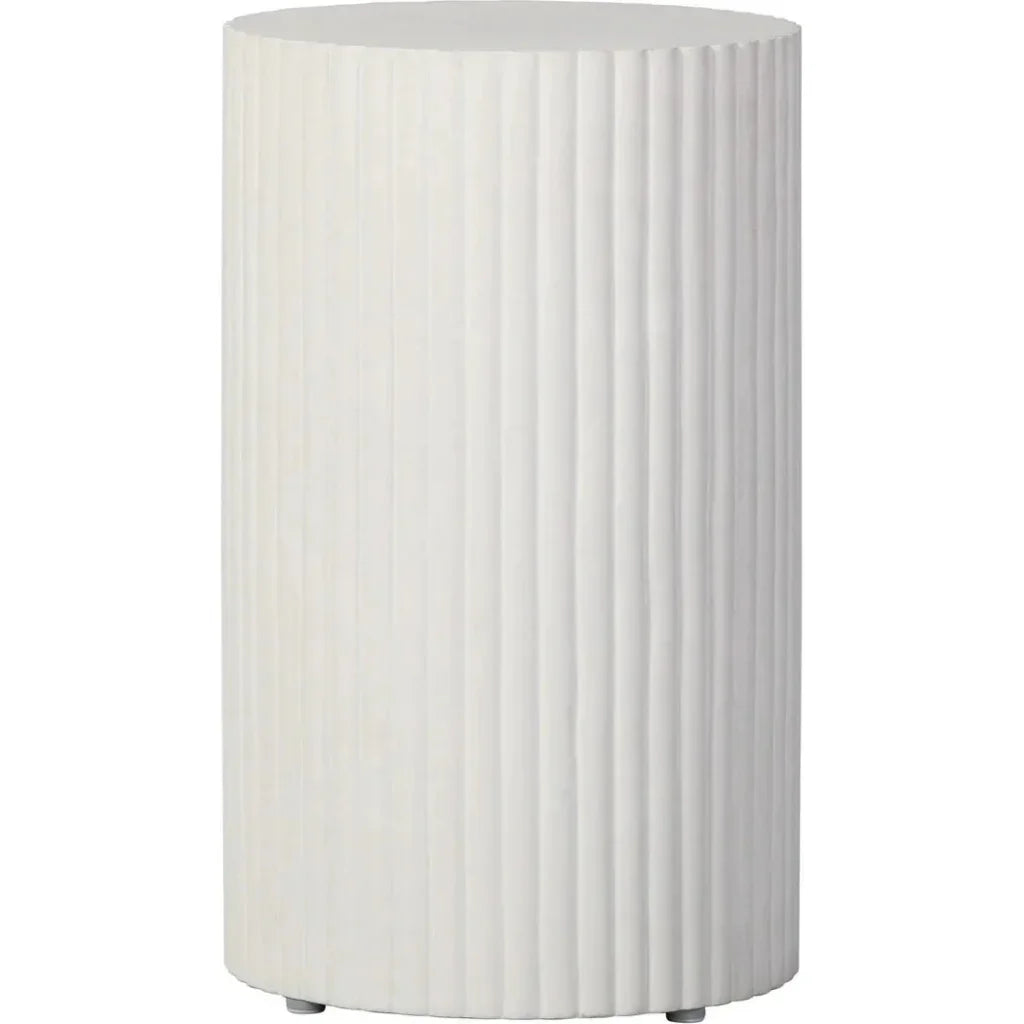 Scallop Accent Table Tall - White Outdoor End Table - LOOMLAN - Seasonal Living - Outdoor Side Tables