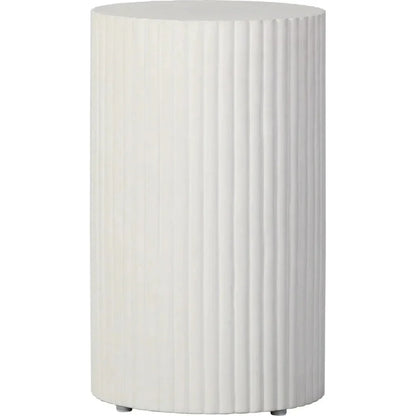 Scallop Accent Table Tall - White Outdoor End Table - LOOMLAN - Seasonal Living - Outdoor Side Tables