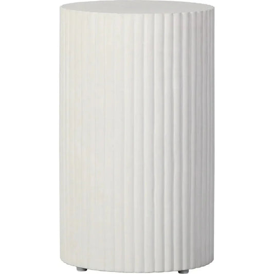 Scallop Accent Table Tall - White Outdoor End Table - LOOMLAN - Seasonal Living - Outdoor Side Tables