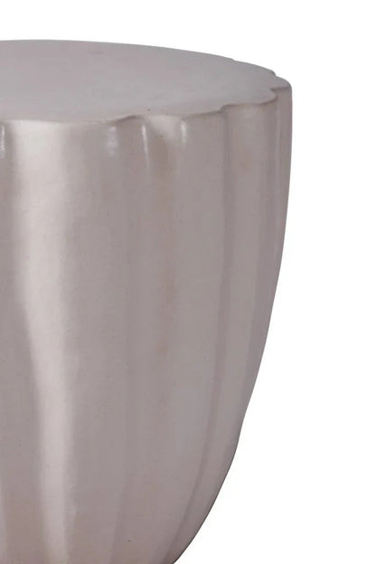 Scallop Ceramic Patio Armless Stool-Garden Stools-Seasonal Living-LOOMLAN