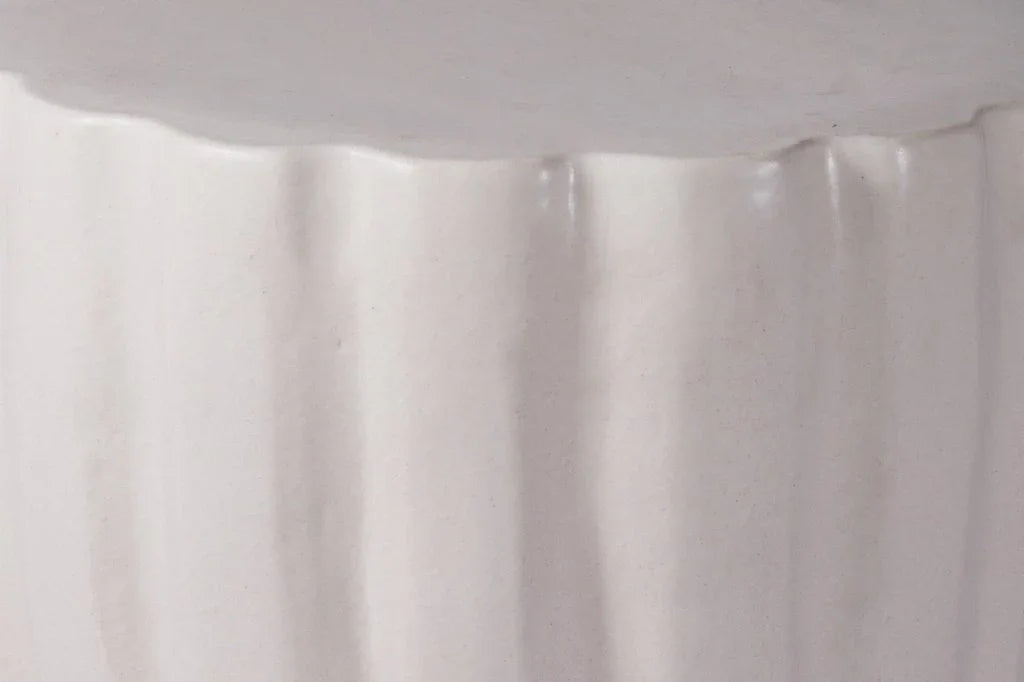 Scallop Ceramic Patio Armless Stool-Garden Stools-Seasonal Living-LOOMLAN