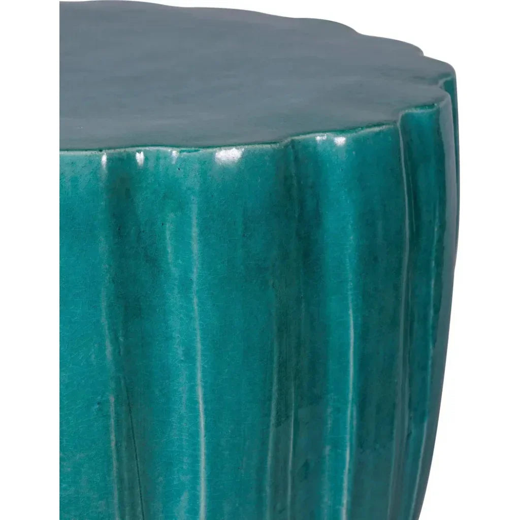 Scallop Stool - Aquamarine Outdoor Stool - LOOMLAN - Seasonal Living - Outdoor Side Tables