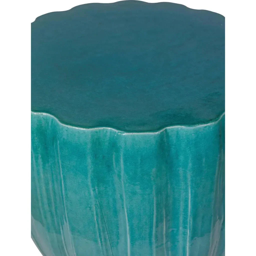 Scallop Stool - Aquamarine Outdoor Stool - LOOMLAN - Seasonal Living - Outdoor Side Tables