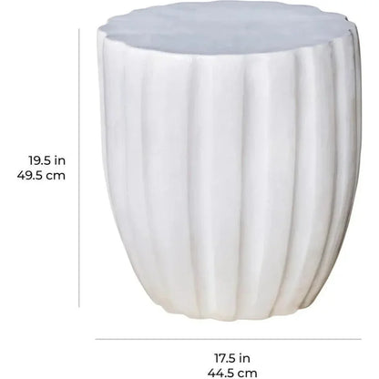 Scallop Stool - Navy Blue Outdoor Stool - LOOMLAN - Seasonal Living - Outdoor Side Tables