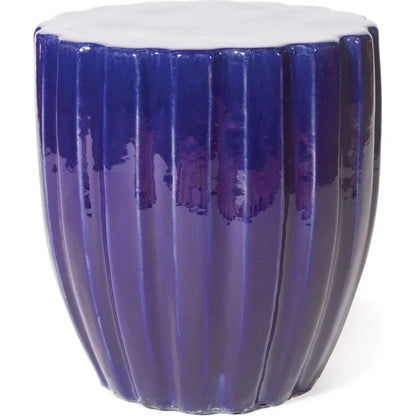 Scallop Stool - Navy Blue Outdoor Stool - LOOMLAN - Seasonal Living - Outdoor Side Tables