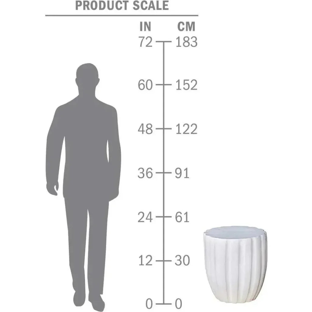 Scallop Stool - Snow White Outdoor Stool - LOOMLAN - Seasonal Living - Outdoor Side Tables