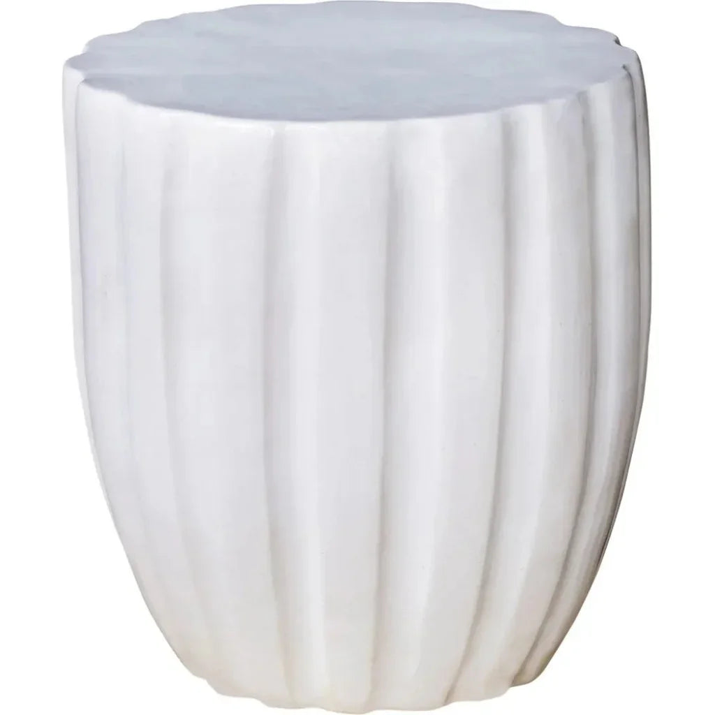 Scallop Stool - Snow White Outdoor Stool - LOOMLAN - Seasonal Living - Outdoor Side Tables