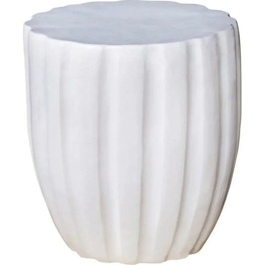 Scallop Stool - Snow White Outdoor Stool - LOOMLAN - Seasonal Living - Outdoor Side Tables