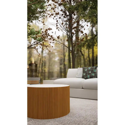 Scallop Zanzibar White Outdoor Coffee Table-Outdoor Coffee Tables-Seasonal Living-LOOMLAN