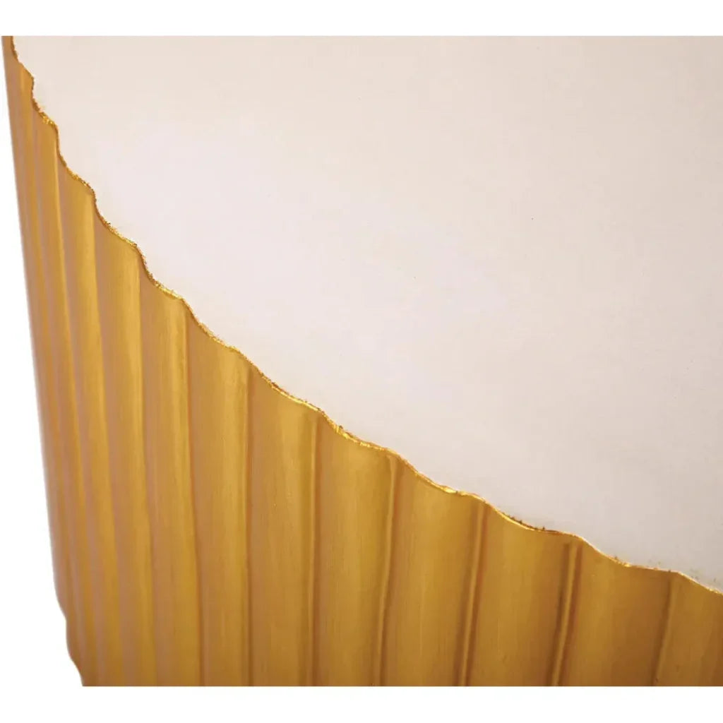 Scallop Zanzibar White Outdoor Coffee Table-Outdoor Coffee Tables-Seasonal Living-LOOMLAN