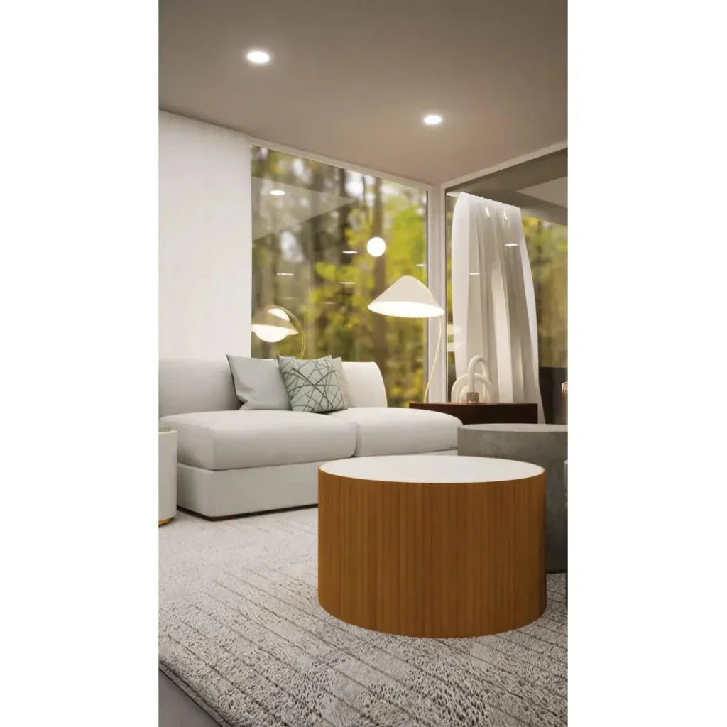 Scallop Zanzibar White Outdoor Coffee Table-Outdoor Coffee Tables-Seasonal Living-LOOMLAN