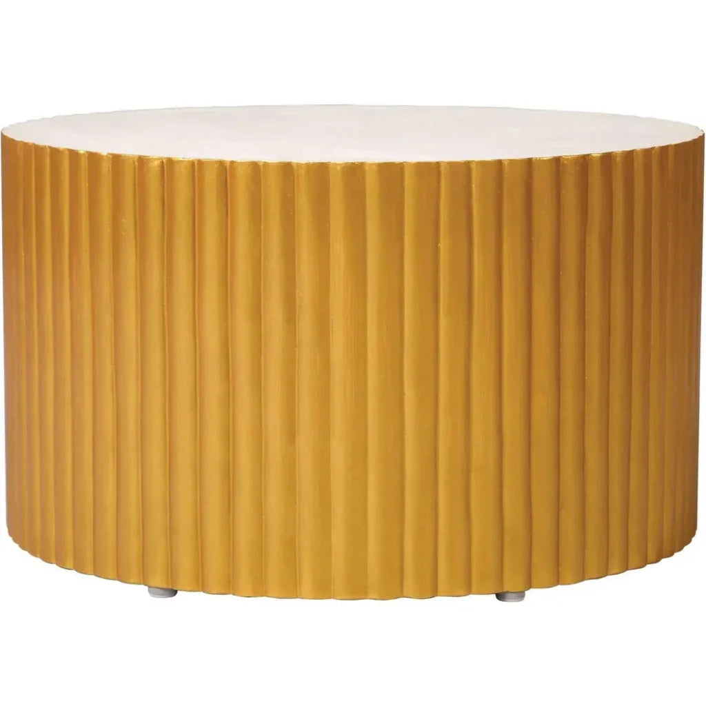 Scallop Zanzibar White Outdoor Coffee Table-Outdoor Coffee Tables-Seasonal Living-LOOMLAN