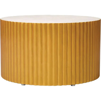 Scallop Zanzibar White Outdoor Coffee Table-Outdoor Coffee Tables-Seasonal Living-LOOMLAN