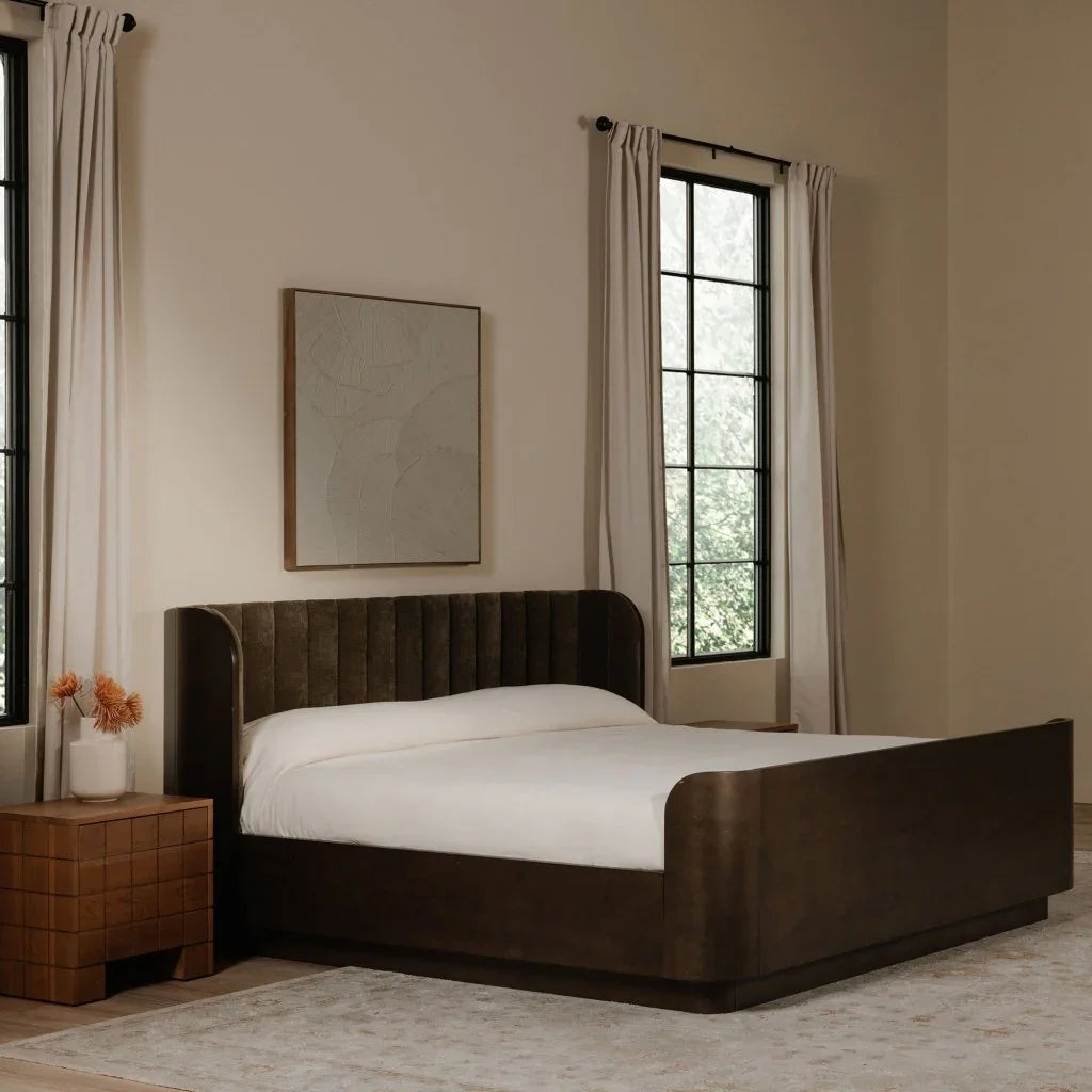 Scarlette Sleigh Design Queen Bed - LOOMLAN - Moe's Home - Beds